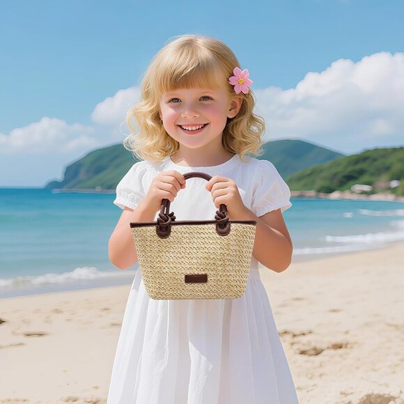 Straw Crossbody Bag Womens Small Woven Summer Purse Handheld Beach Accessory - Picture 7 of 7